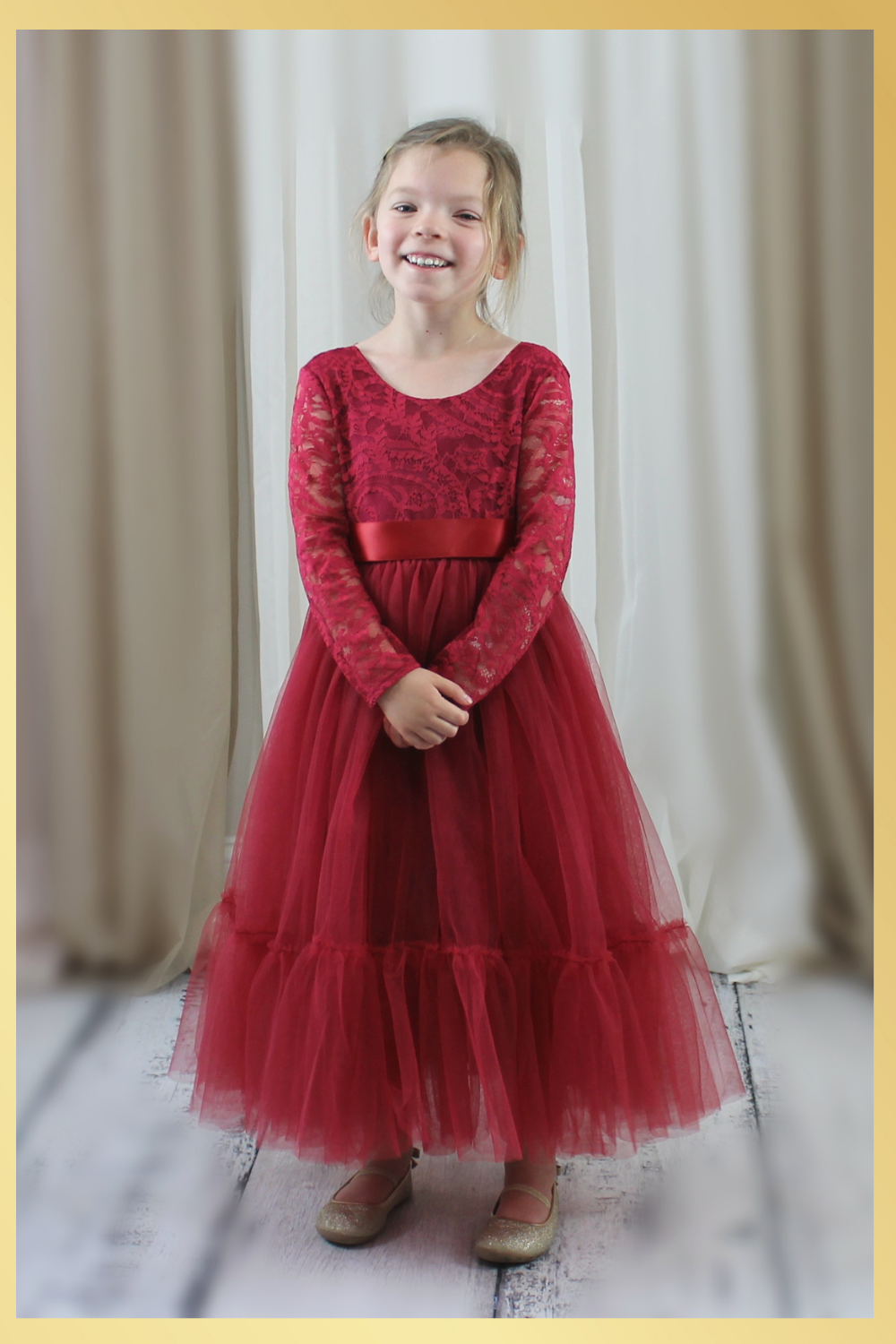 Special Occasion Dress Girls Wine Red