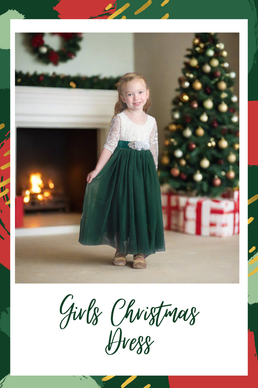 Girls Green Christmas Dress