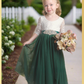 Flower girl dress hunter green