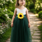 The Peony - Hunter Green Flower Girl Dress - Sleeveless