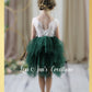 Girls Christmas Dress in Hunter Green