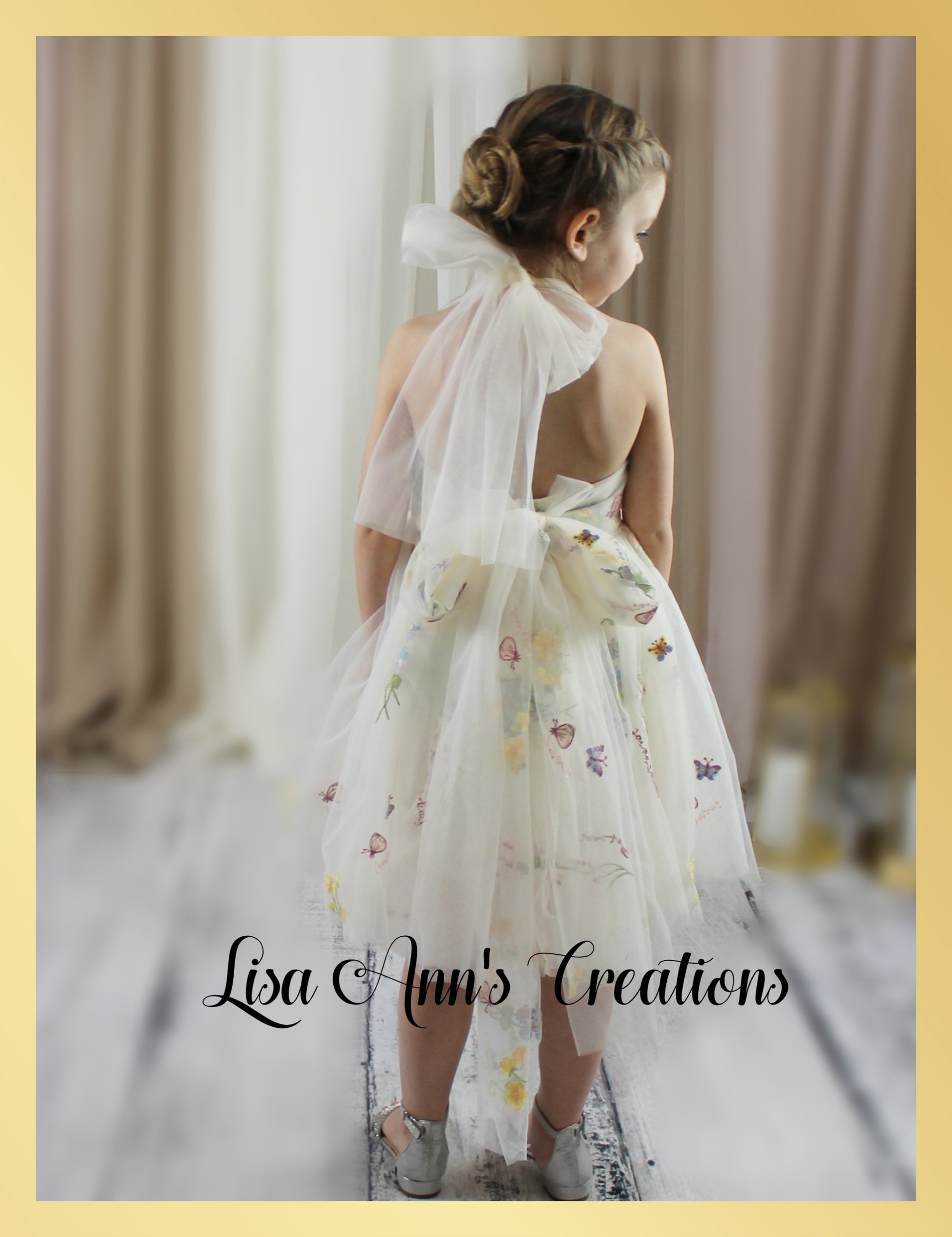 Big bow flower girl dress