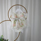 Fairy First birthday baby girls romper dress in ivory floral with wings. 