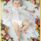 Ivory floral flower girl dress