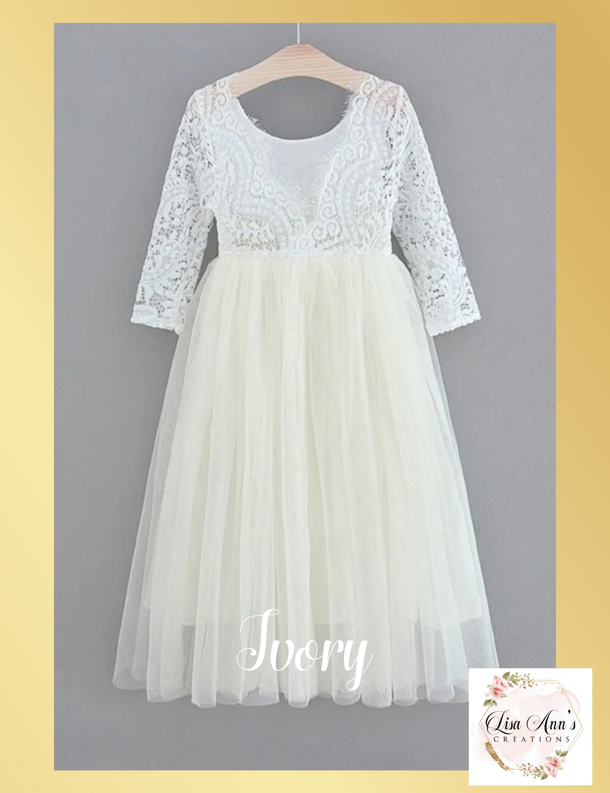 Flower Girl Dress ivory tulle