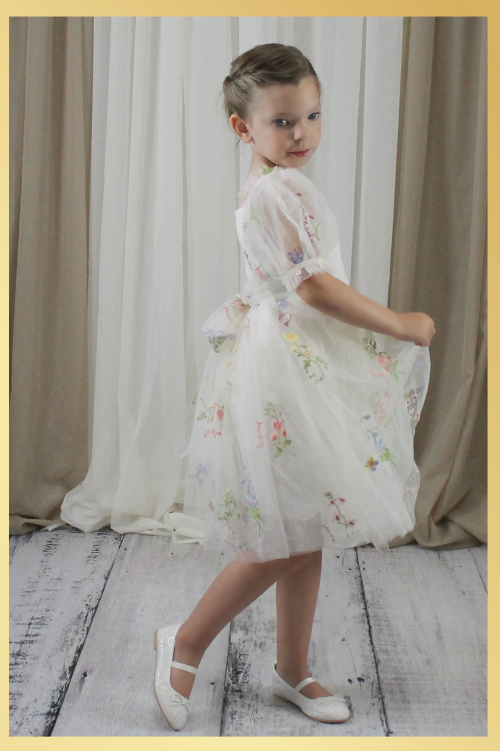 ivory floral flower girl dress