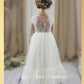 Boho flower girl dress in ivory tulle and lace