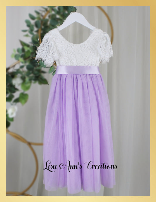 Lavender Flower Girl Dress