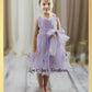 Floral flower girl dress in lavender embroidered tulle
