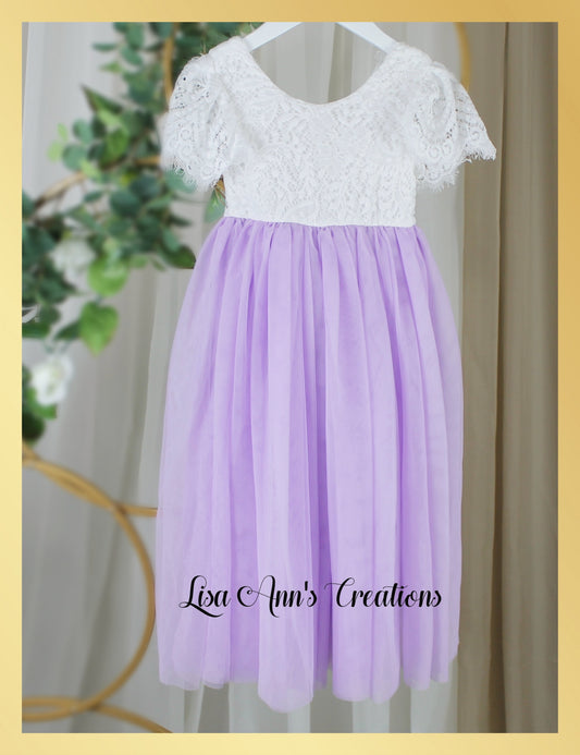 Lavender Flower Girl Dress