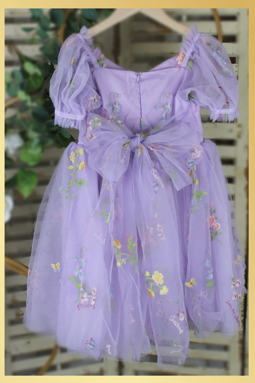 flower girl dress in lavender tulle 