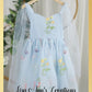 Light Blue Flower Girl Dress with floral embroidery and big bow