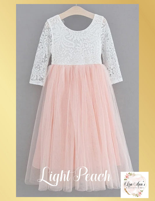 Light Peach Flower Girl Dress