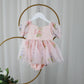 baby flower girl dress in light pink florals 