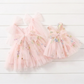 The Gardenia - Girls Floral Embroidery Dress - Light Pink