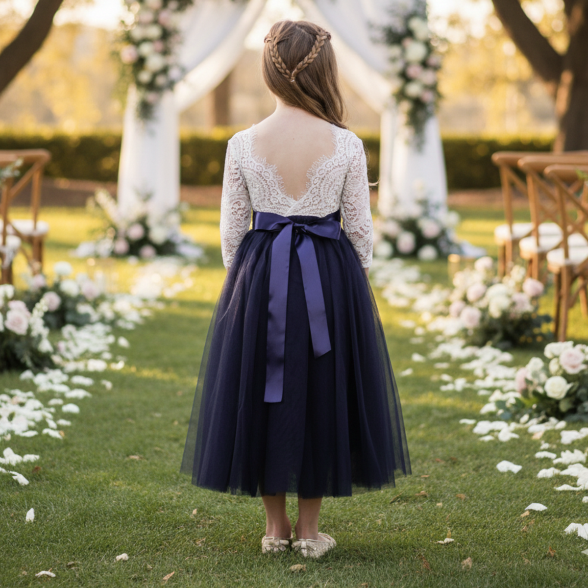 The Tulip - Navy Dress - Long Sleeve