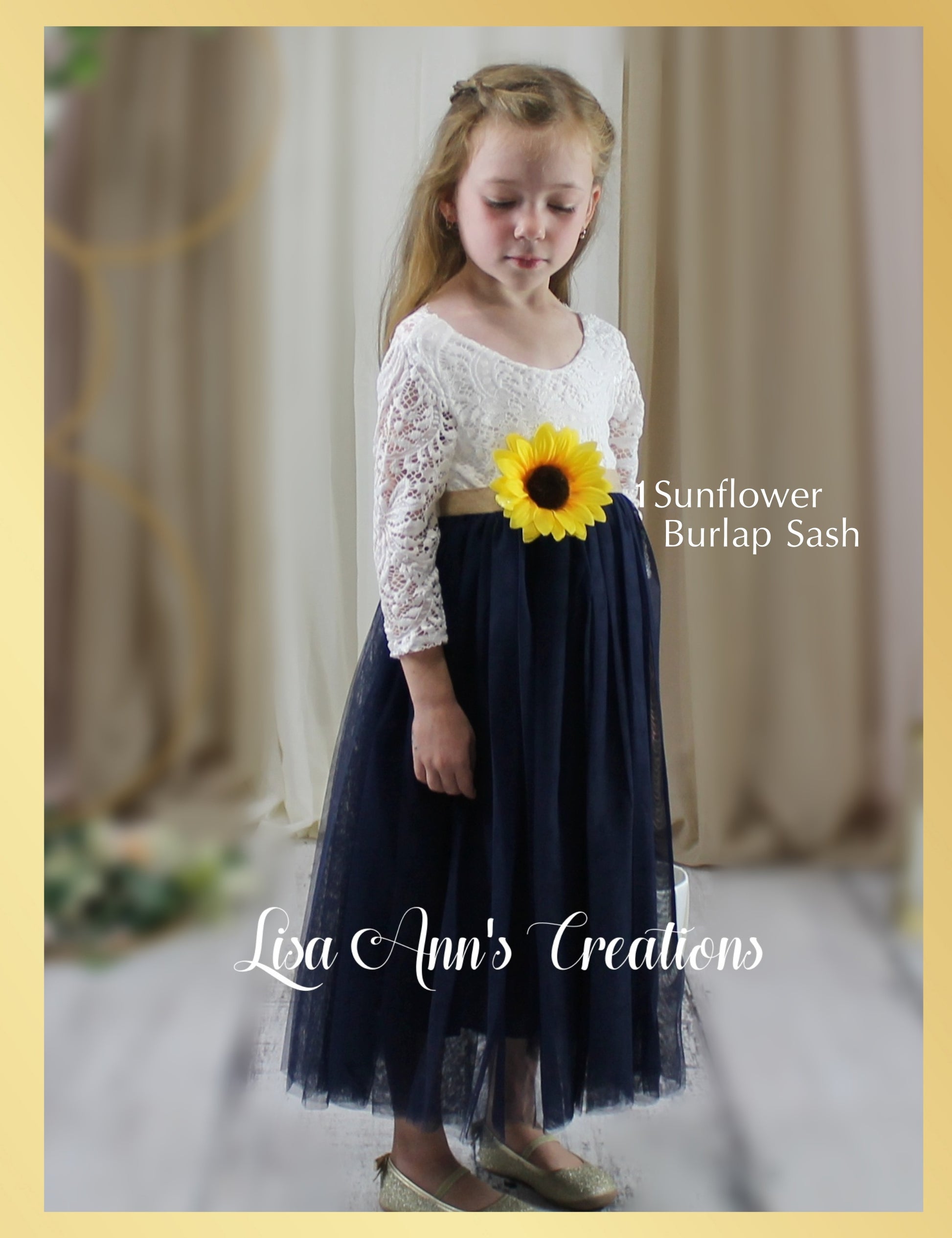 Navy Flower Girl dress