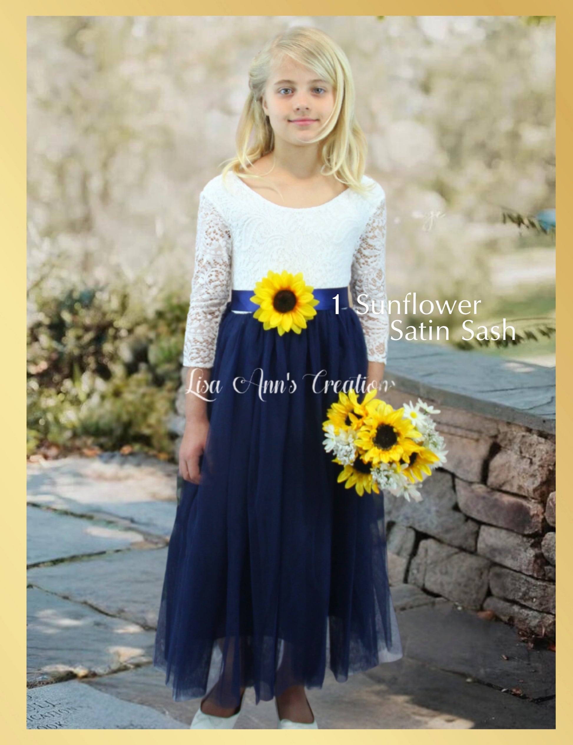 Sunflower flower girl dress