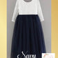 The Tulip - Long Sleeve - Navy Dress