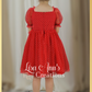 Red short sleeve dress for valentines day girls