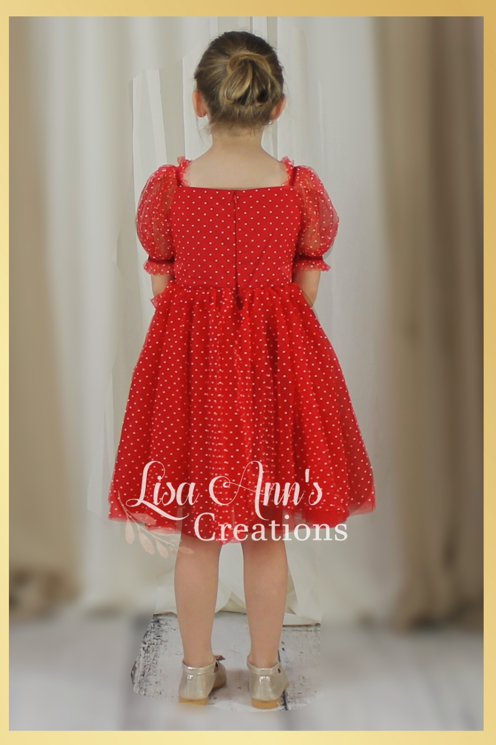 Red short sleeve dress for valentines day girls
