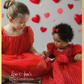 Matching sisters red valentines day dresses