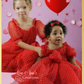 matching sister dresses in red