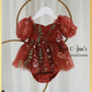 Rust Flower girl dress