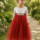 flower girl dress rust tulle and lace. 