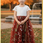 The Dahlia - Rust Floral Flower Girl Dress -Short Sleeve