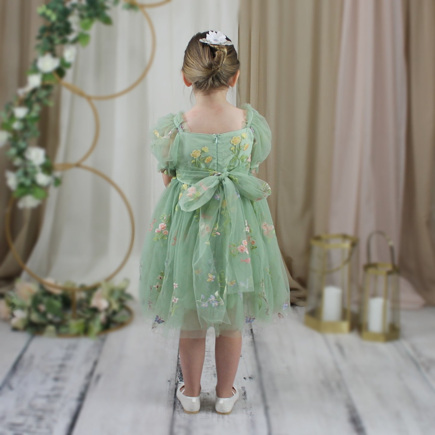 The Wildflower - Baby Floral Dress - Sage