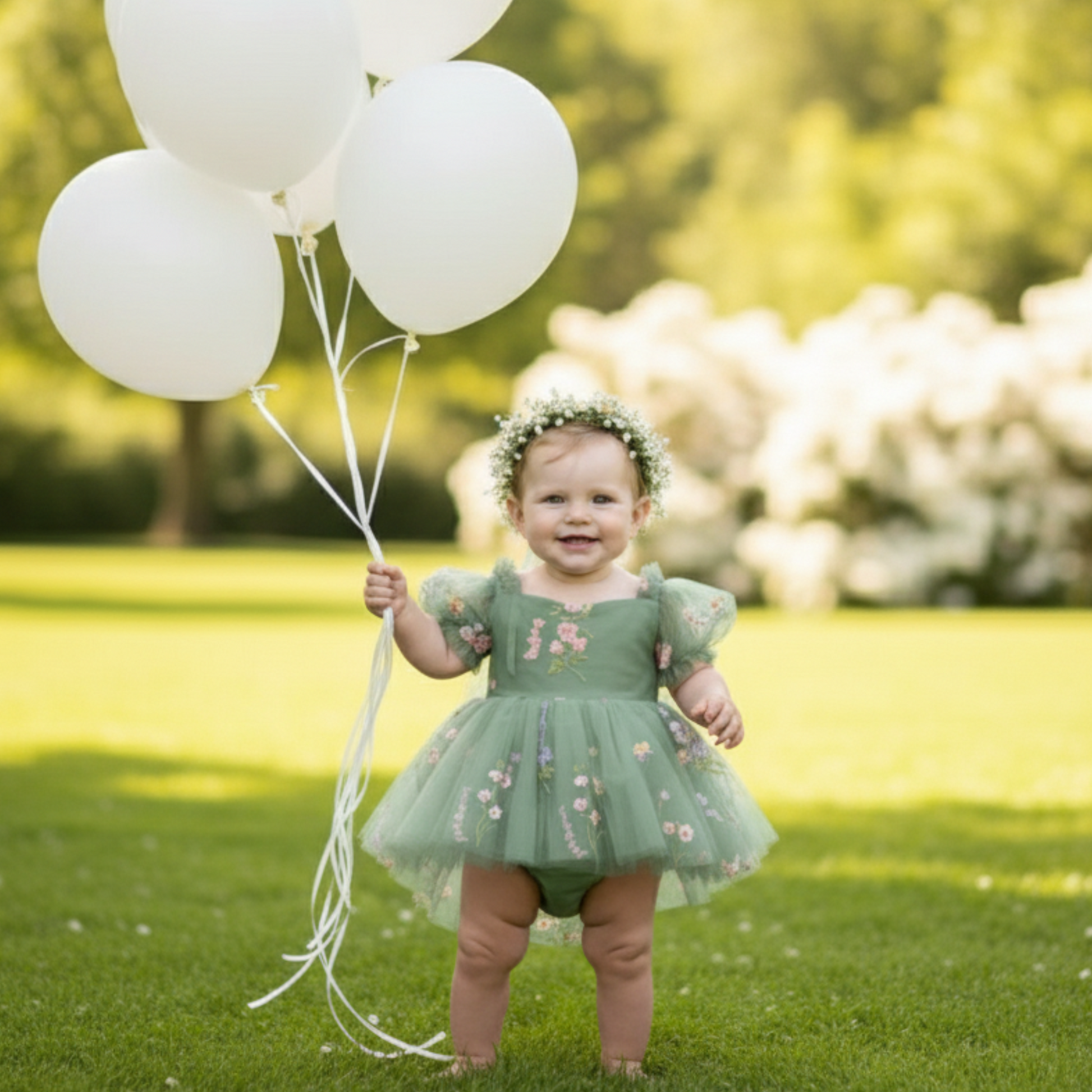 Floral Flower Girl Dress in Sage Tulle Girls Dress 2T Dress Floral Flower Girl Dress in Sage Tulle Girls Dress 2T Dress