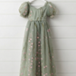 Fall flower girl dress in sage floral embroidery 