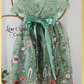 sage flower girl dress in floral lace and tulle