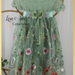 short sleeve flower girl dress in floral embroidery