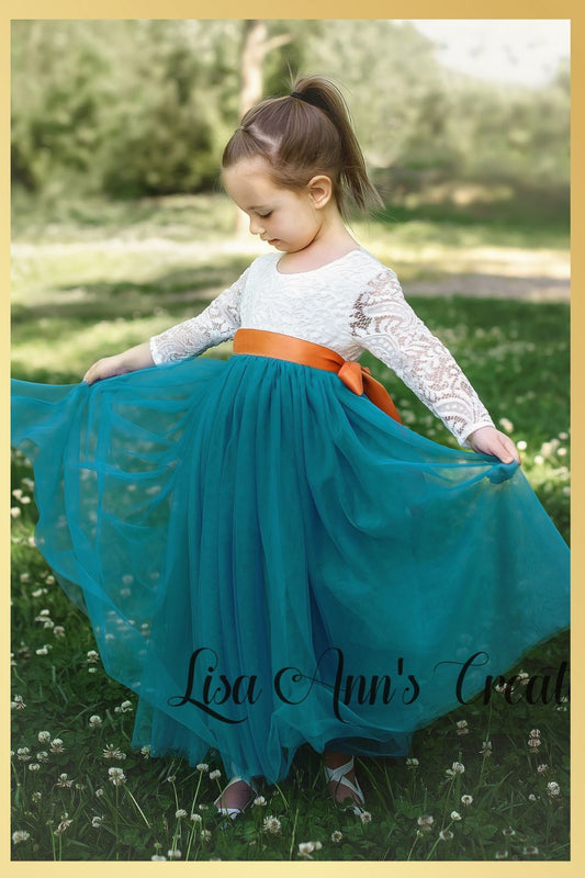 Flower Girl Dress in Teal 