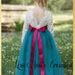 Long Sleeve Flower Girl DRess in Teal