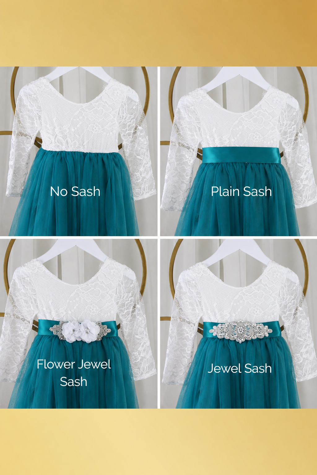 Teal Long Sleeve Flower Girl Dress – Tulip