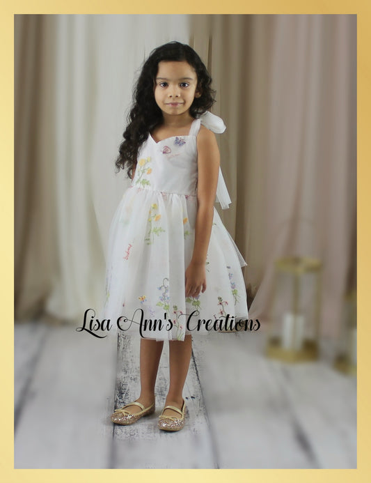 Girls floral embroidered dress 