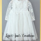 White flower girl dress in long sleeves