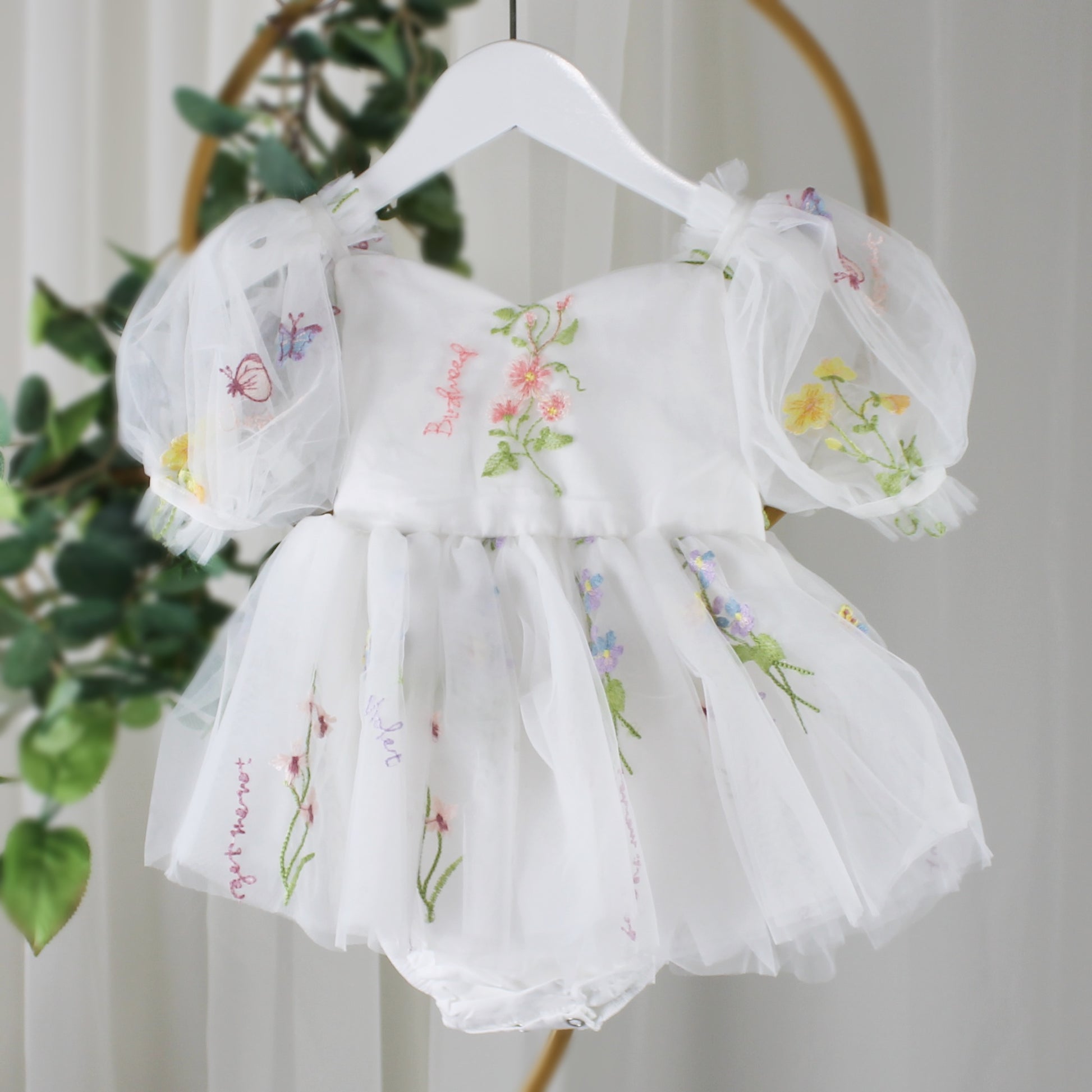 Floral Flower Girl Dress in White Tulle Girls Dress – Lisa Ann's Creations Floral Flower Girl Dress in White Tulle Girls Dress – Lisa Ann's Creations