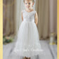 Flower Girl dress white tulle and lace