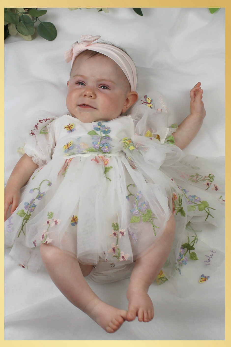 The Gardenia - Baby Floral Dress - White
