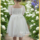 The Begonia - White Flower Girl Dress - Short Sleeve