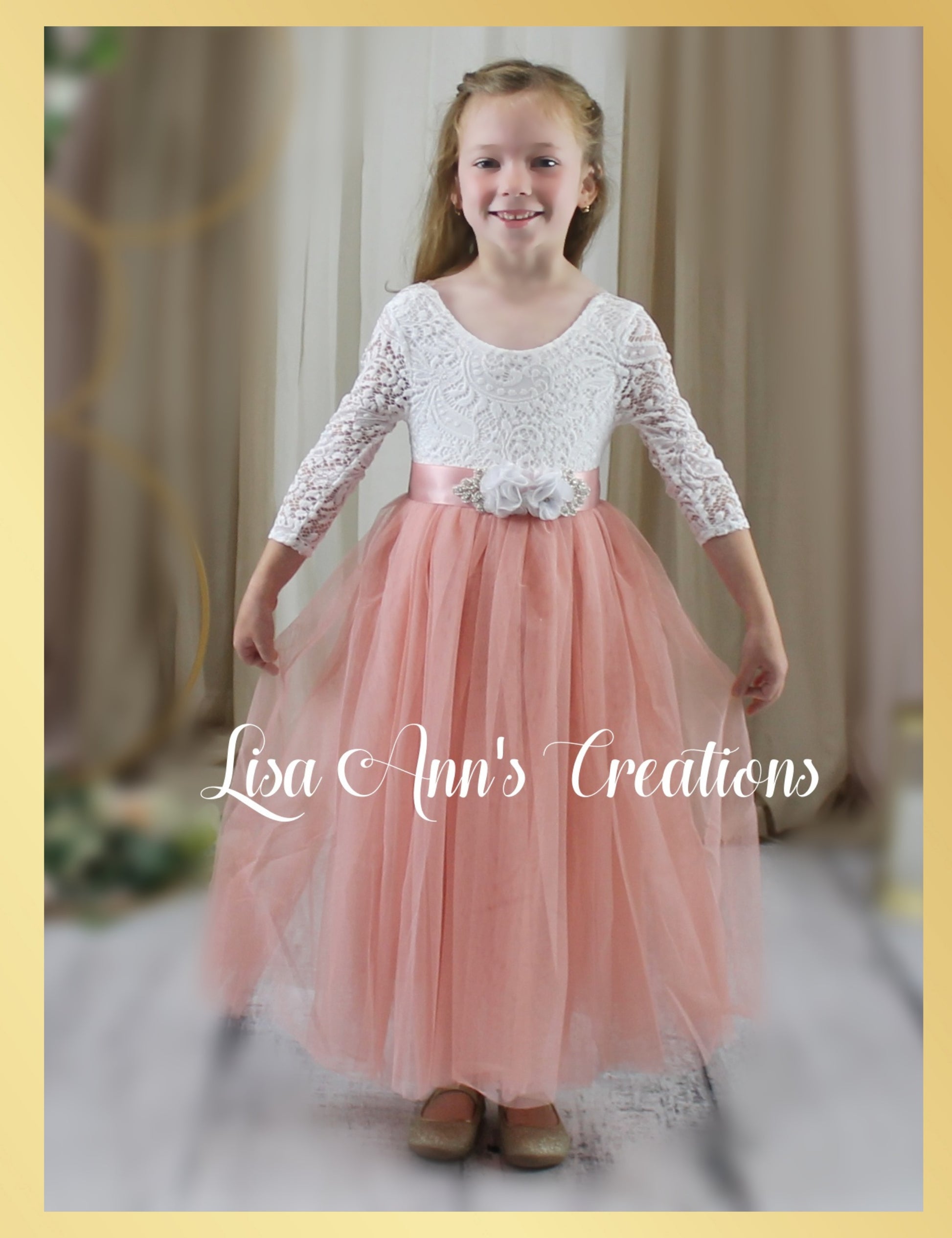 Boho Blush flower girl dress