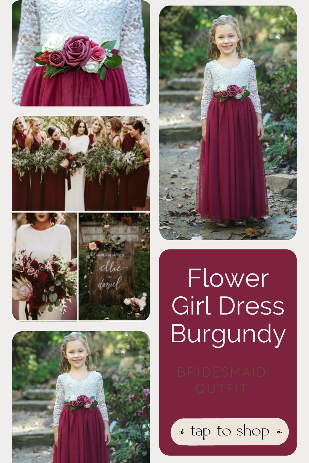 Burgundy Flower Girl dress