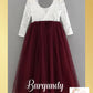burgundy flower girl dress or junior bridesmaid dress