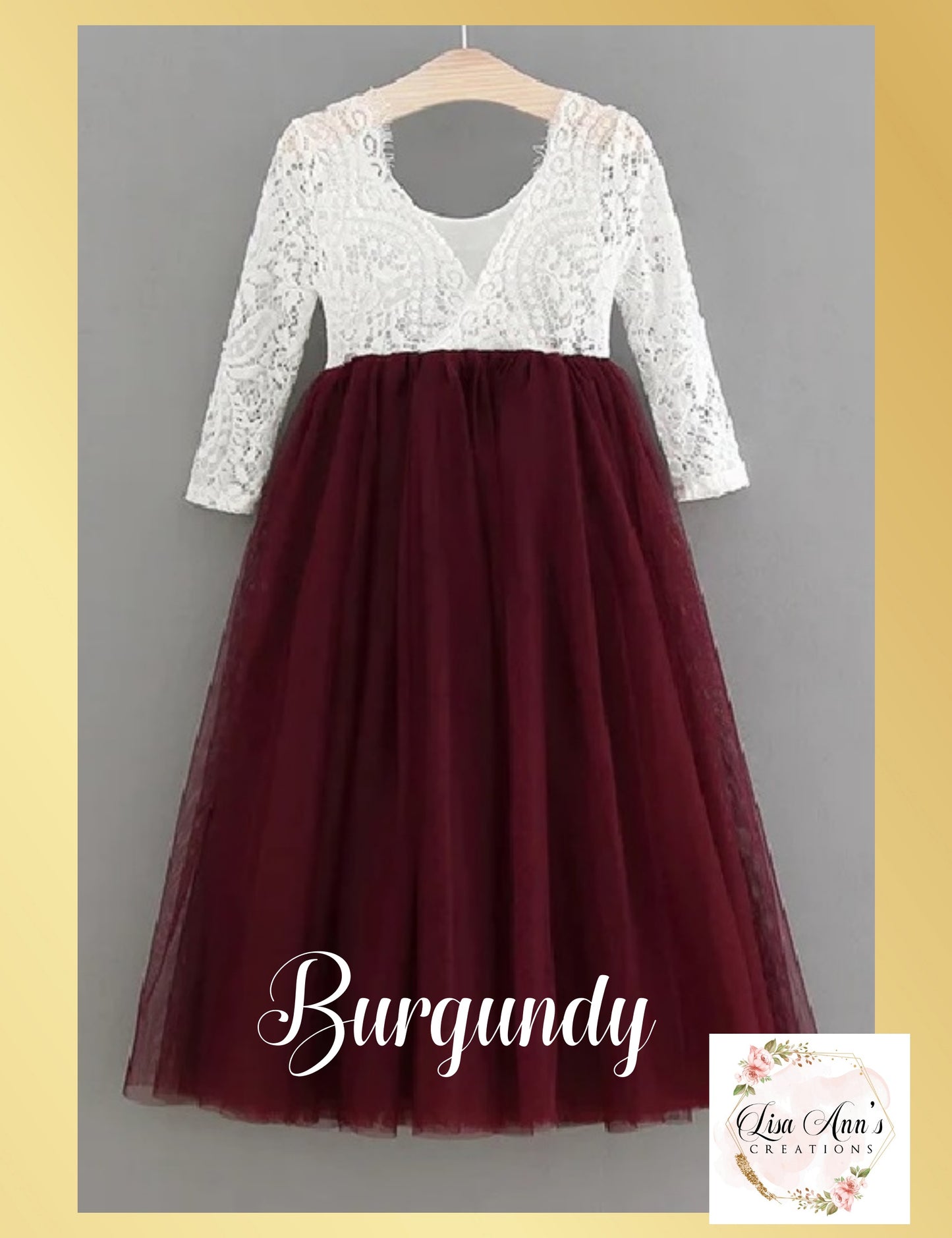 burgundy flower girl dress or junior bridesmaid dress