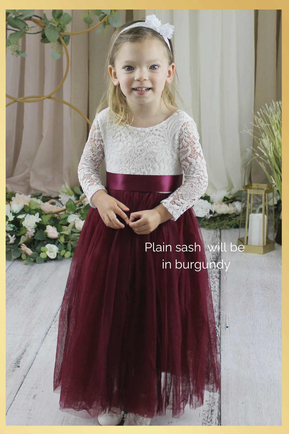 Burgundy flower girl dress