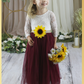 Sunflower flower girl dress for rustic wedding